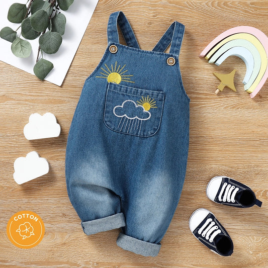 Baby Boy/Girl Embroidered Denim Overalls